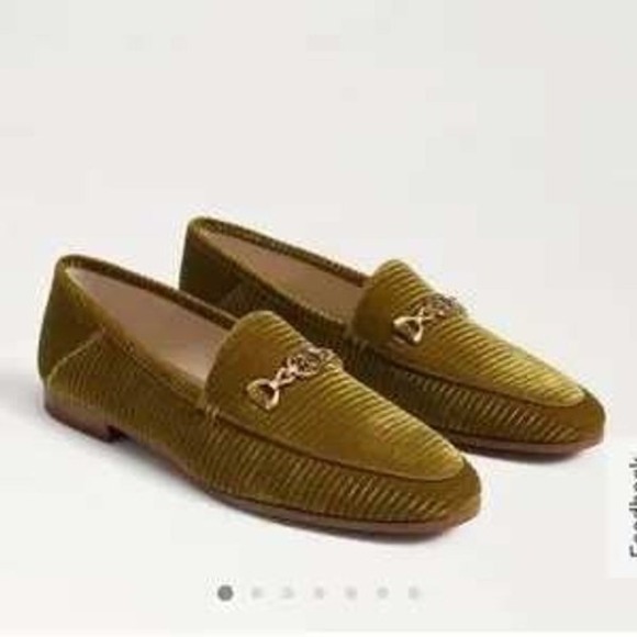Sam Edelman Loraine Bit Loafers Olive Green Ribbed Velvet Corduroy 10 MSRP $150 - Picture 2 of 12